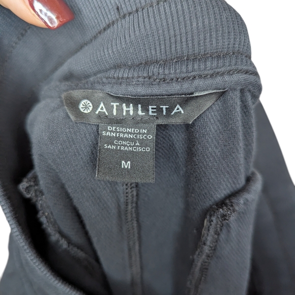 Athleta Farallon Midi Shorts Women’s M Charcoal Black Cotton Casual Pockets - Picture 10 of 14